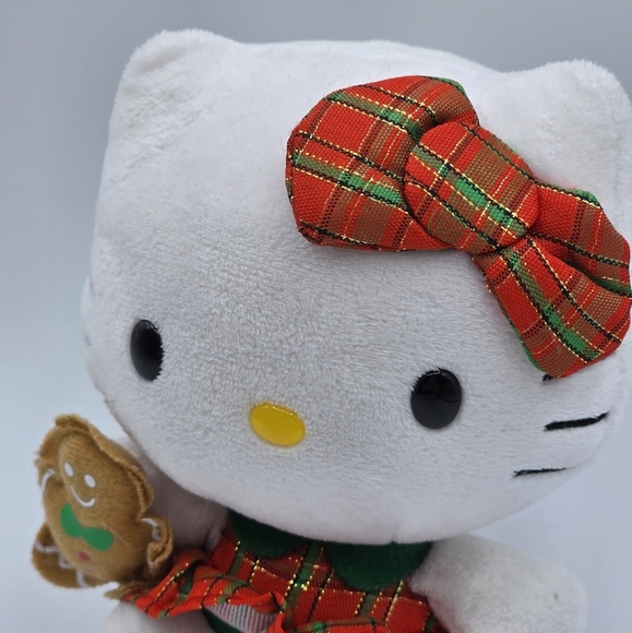 Ty Sanrio Hello Kitty in Christmas Dress w/ Gingerbread Man Plush - Picture 2 of 7